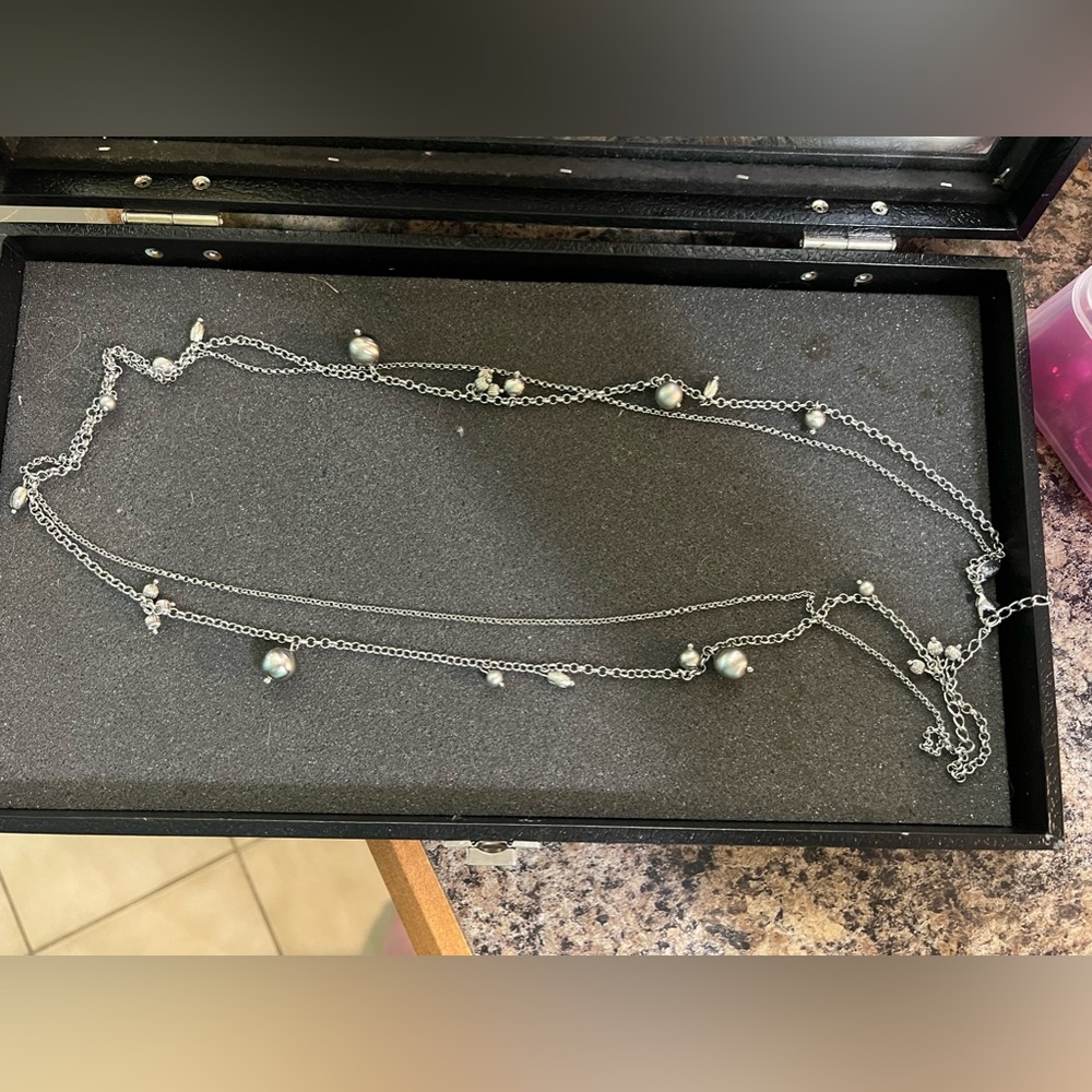 Lia Sophia 34” Silver Necklace NWOT